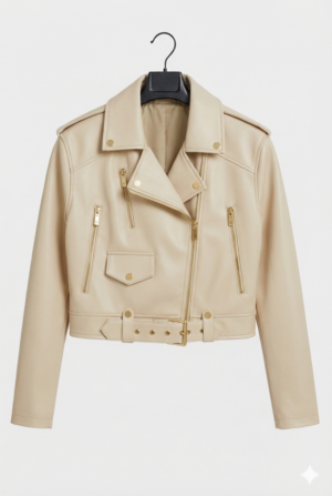 ANGELA BEJ KADIN DERİ CEKET